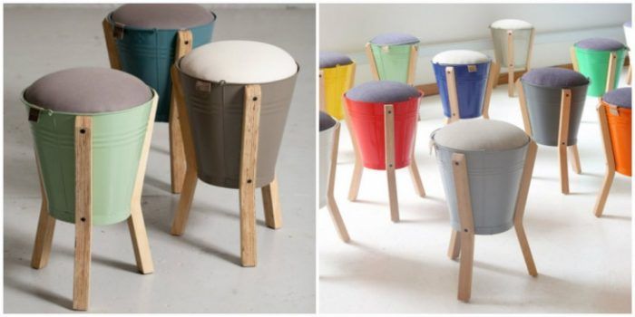 Σκαμπό φτιαγμένα από κουβάδες