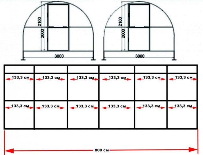 Чертеж на оранжерия
