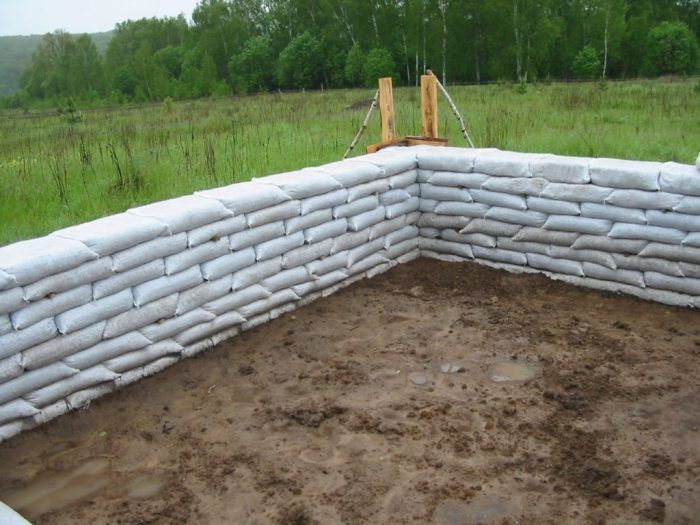 Τοίχοι φτιαγμένοι από σάκους