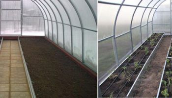 Възможно подреждане на легла в оранжерия