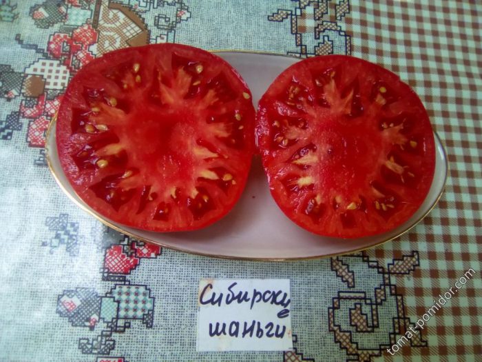 Сибирски домати Шан'ги в чиния