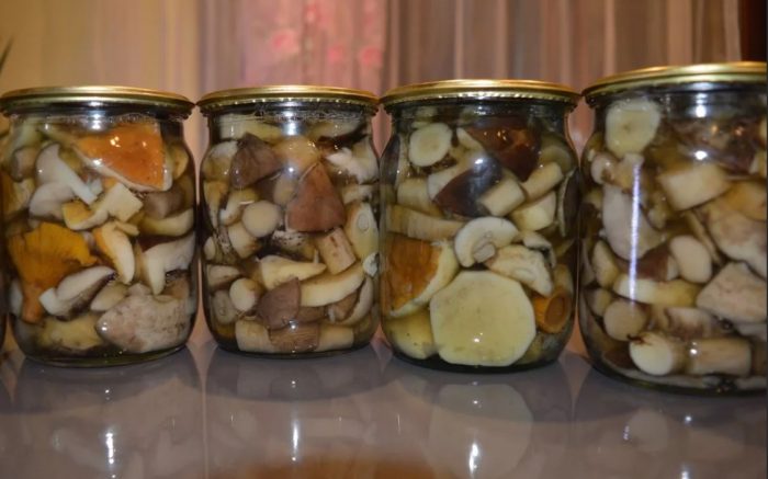 Буркани с гъби порчини