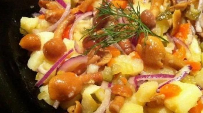 Салата с медени гъби