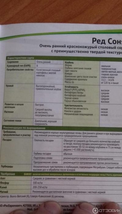 Ранен сорт Описание на сорта