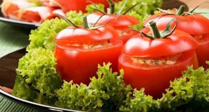 Ястие, приготвено от доматен сорт „Експлозия“