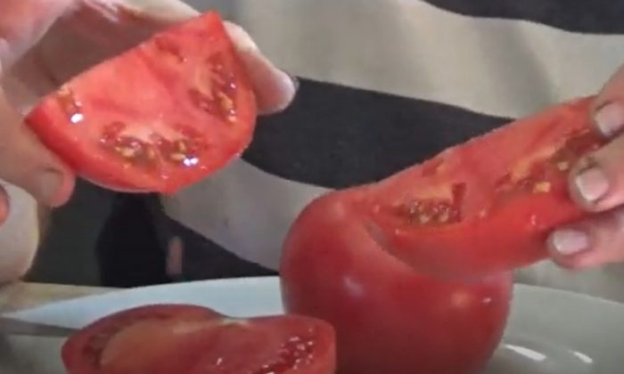 Напречно сечение на плода от сорта Розово фламинго