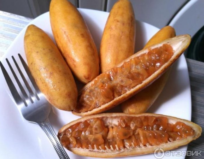 Плод, чиято вътрешност наподобява маракуя