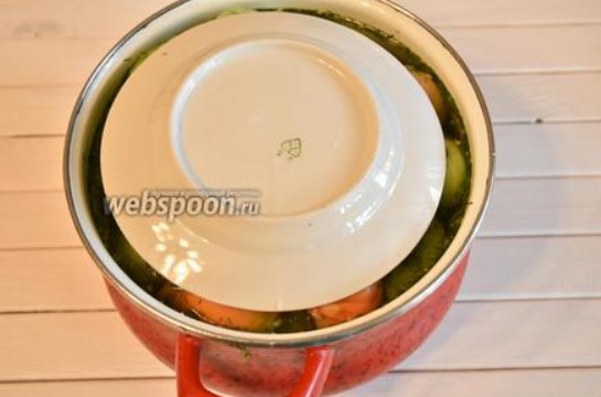 Покрийте с чиния Покрийте тигана с чиния